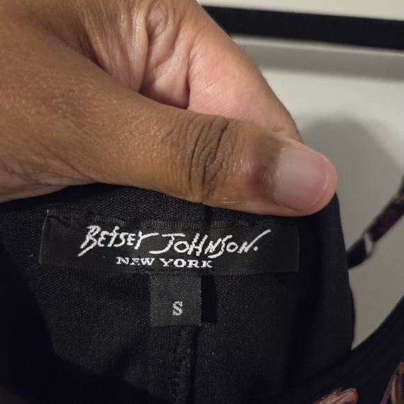 Betsy Johnson Womens Vintage Y2k 90's Black Floral Babydoll Midi Slip Dress. - Picture 7 of 8